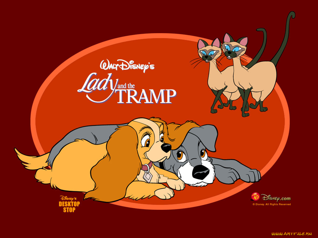 мультфильмы, lady, and, the, tramp