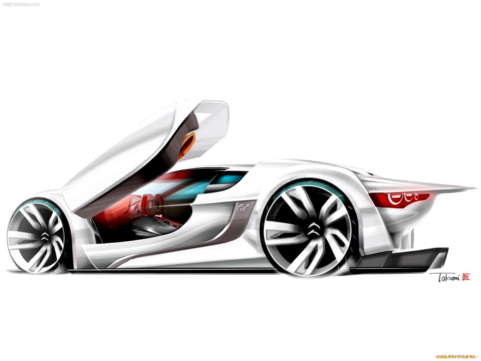citroen, gt, concept, 2008, автомобили, рисованные