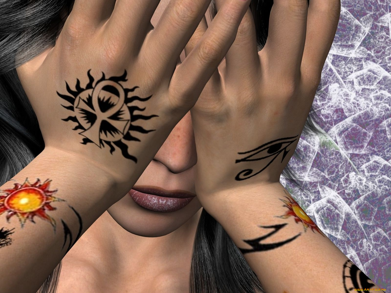 3д, графика, people, люди, тату, руки