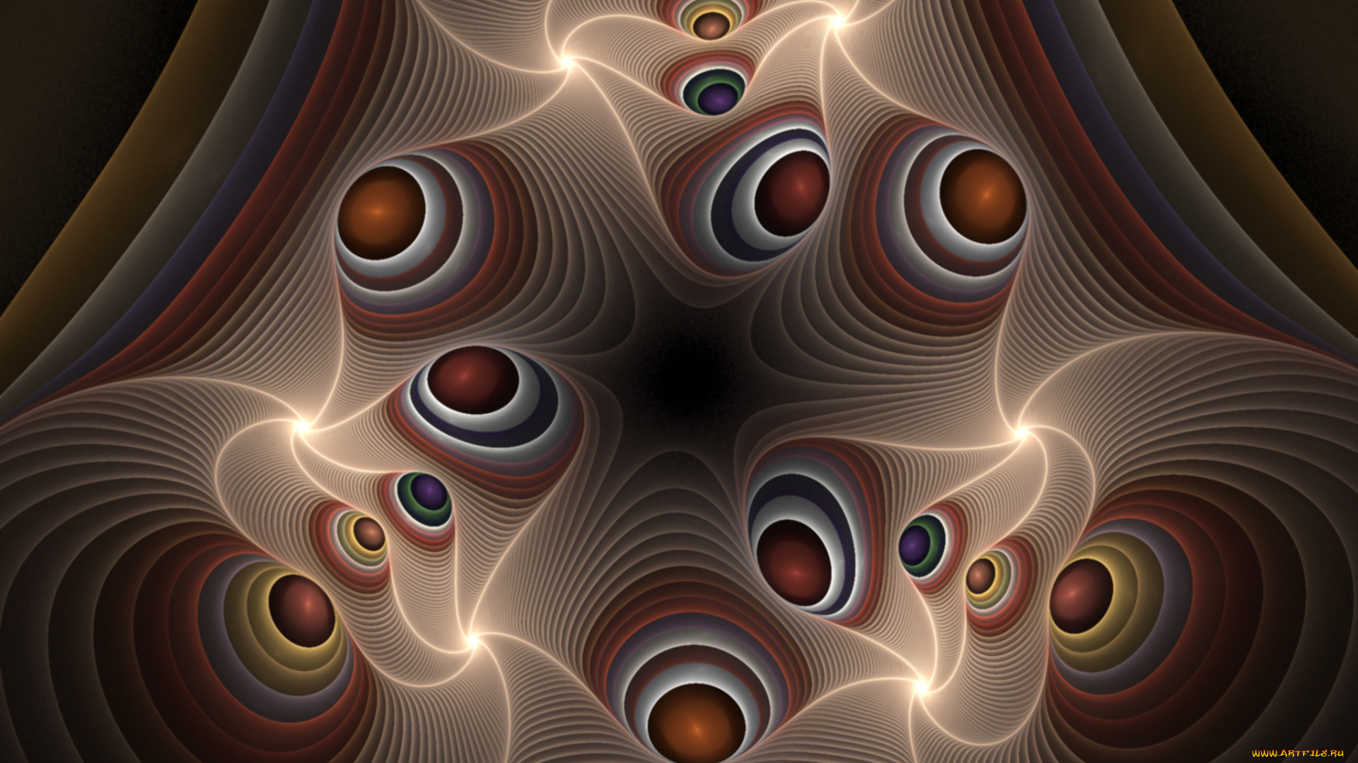 3д, графика, fractal, фракталы, фрактал, тёмный, узор