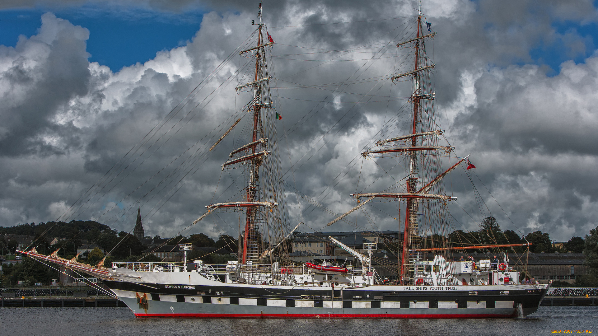 корабли, парусники, stavros, s, niarchos, бриг