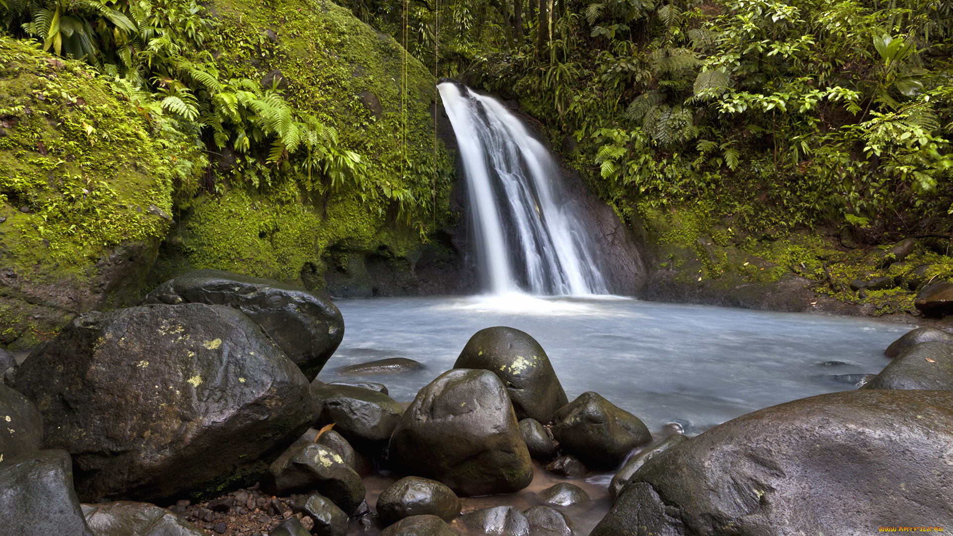природа, водопады, камни, водопад