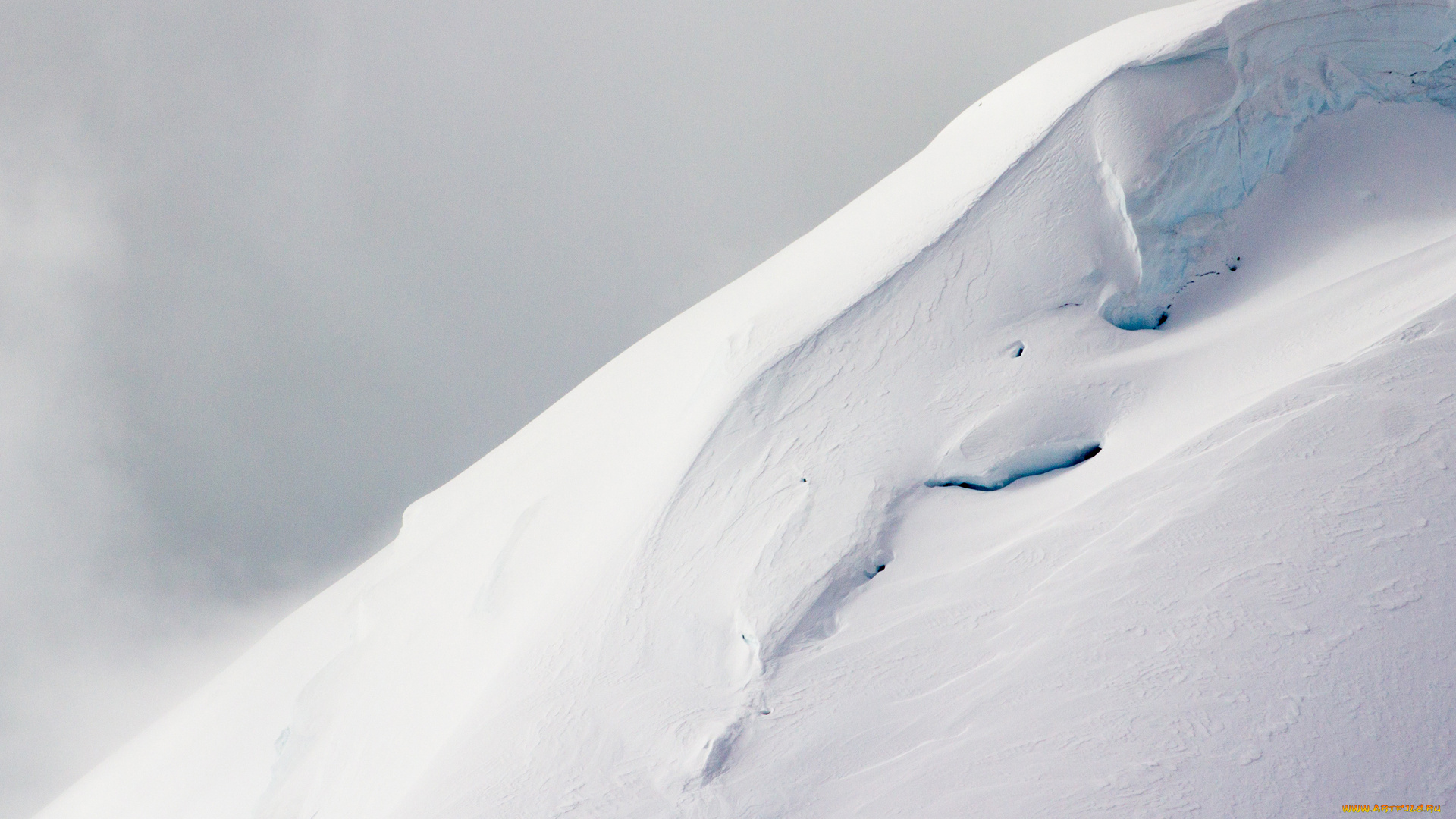 природа, зима, снег, холод, холм