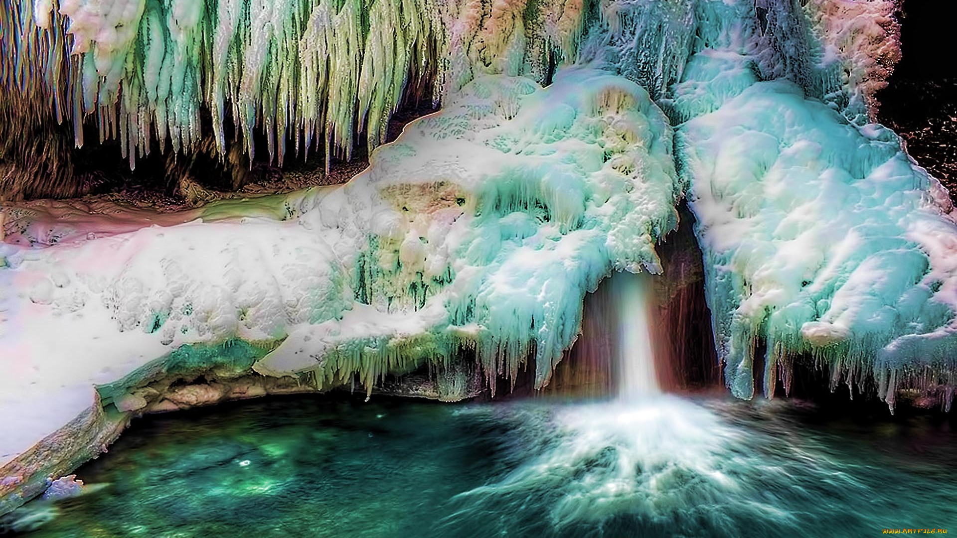 the, frozen, beauty, природа, айсберги, ледники, сосульки, лед, ручей, водопад, снег