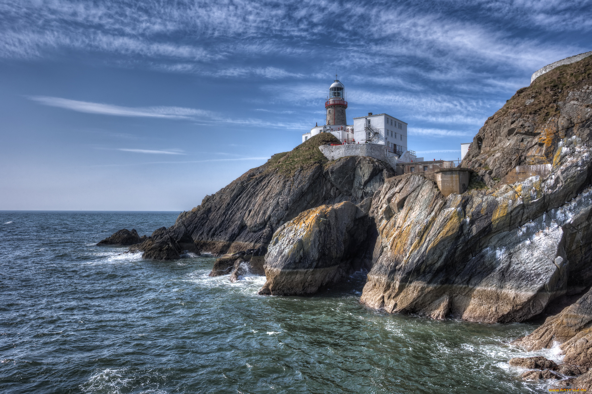 baily, lighthouse, howth, ireland, природа, маяки, ирландия, скалы, море, побережье