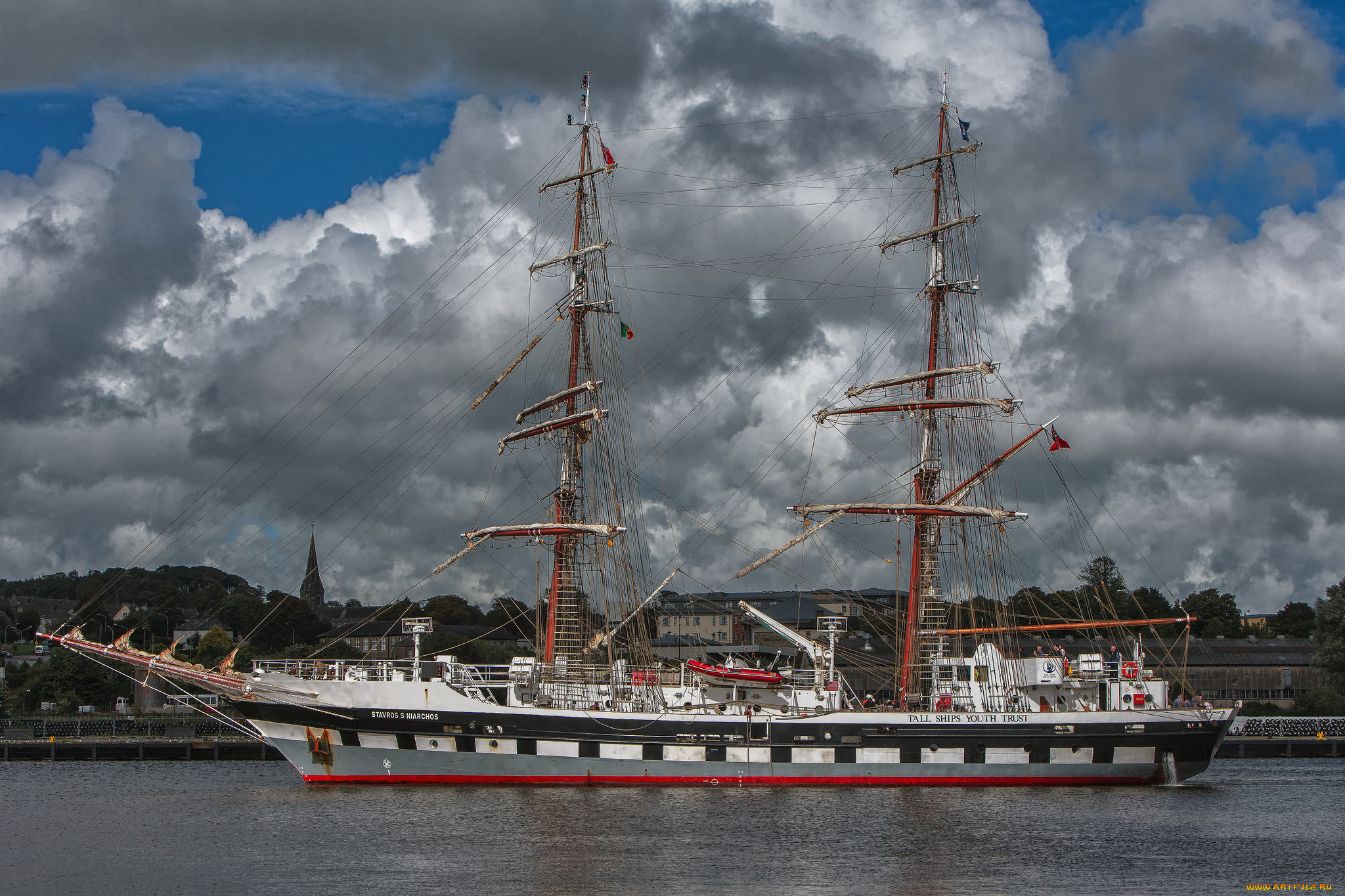 корабли, парусники, stavros, s, niarchos, бриг