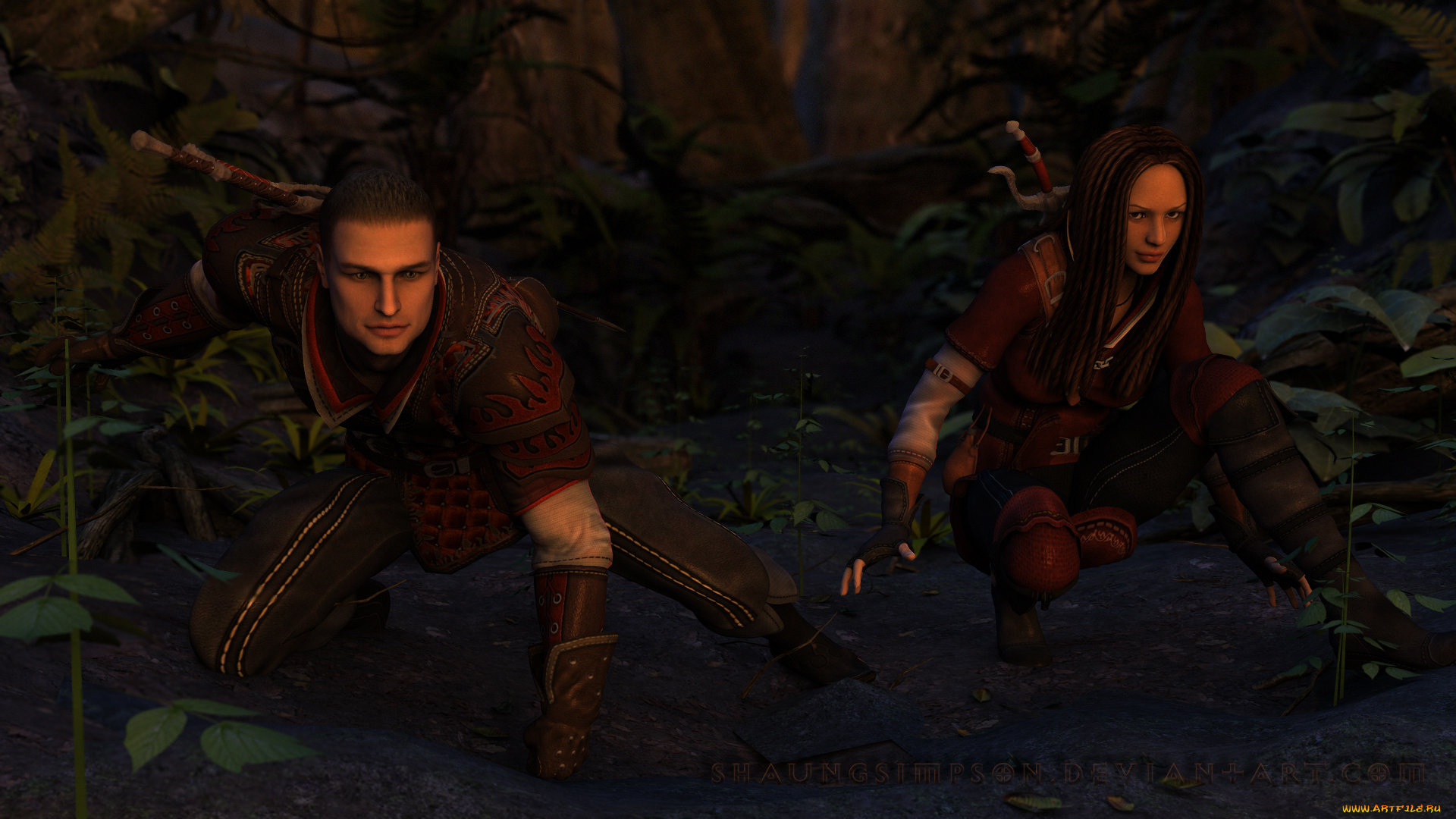 3д, графика, фантазия, , fantasy, мужчина, девушка, взгляд