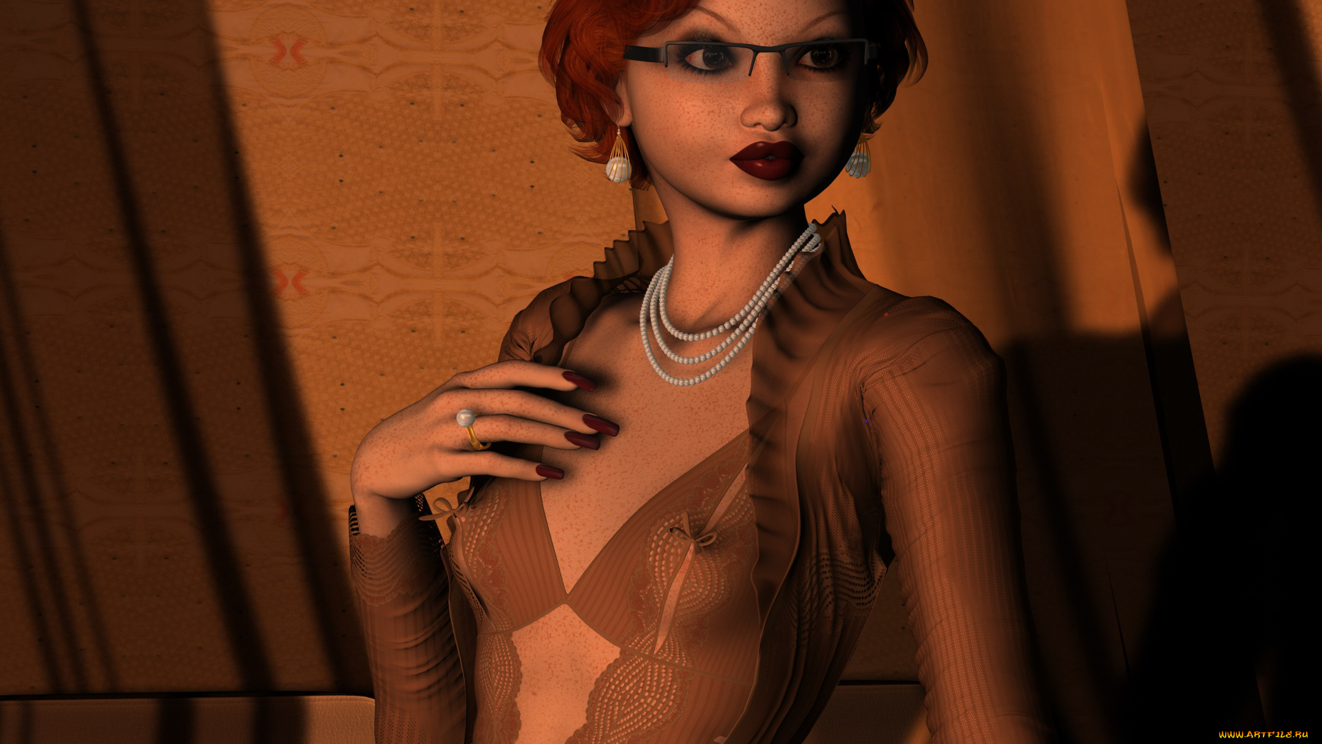 3д, графика, люди, , people, девушка, взгляд, фон, очки