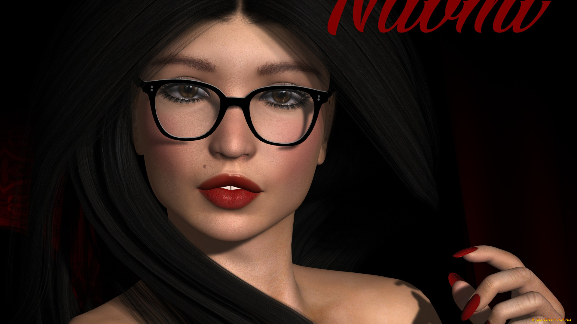 3д, графика, портрет, , portraits, девушка, взгляд, фон, очки