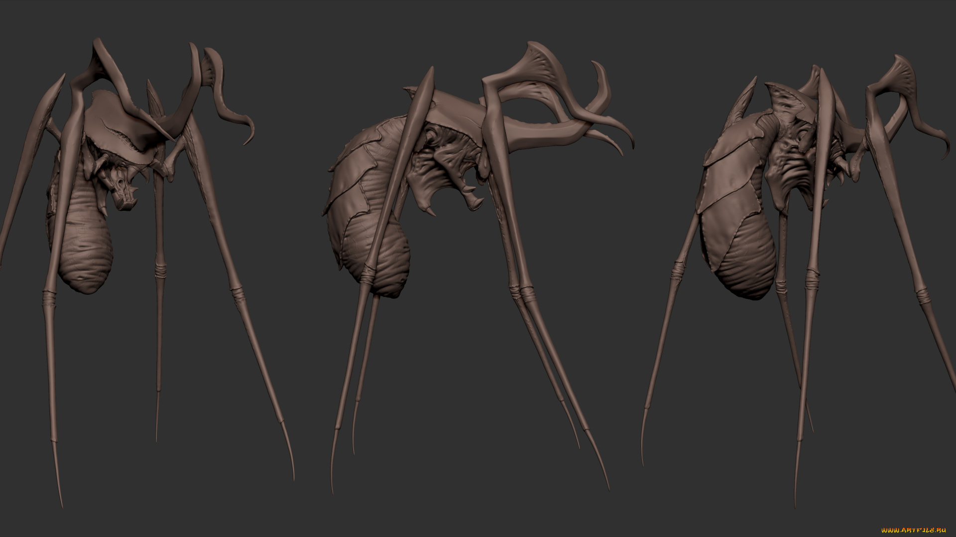 3д, графика, _science, fiction, существа, фон