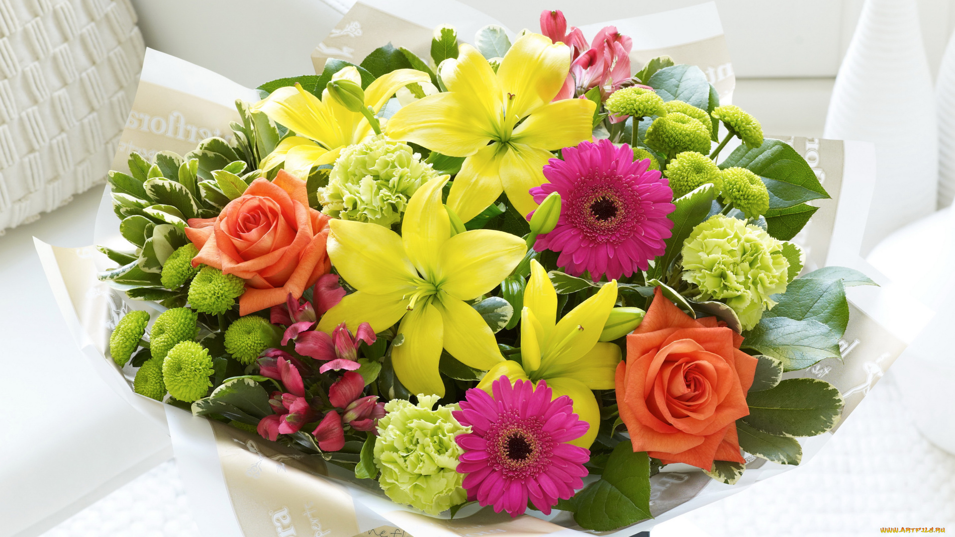 цветы, букеты, , композиции, букет, лилии, розы, герберы