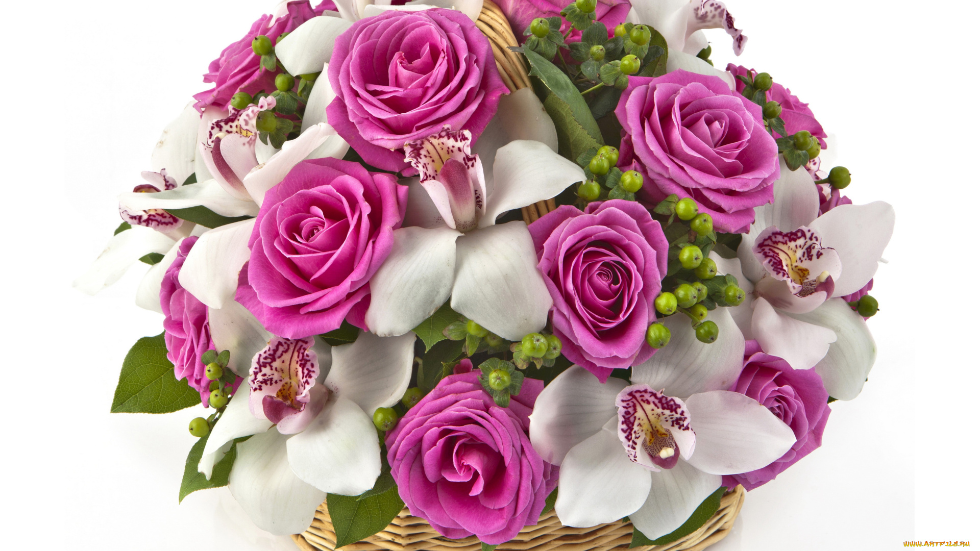 цветы, букеты, , композиции, букет, орхидеи, розы, корзинка