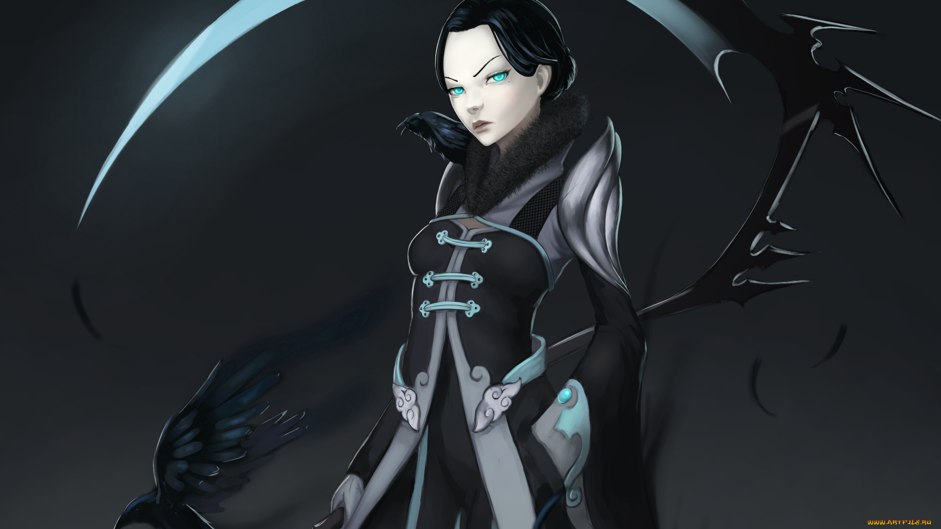 фэнтези, девушки, взгляд, девушка, forgotten-wings, art, перья, птицы, коса