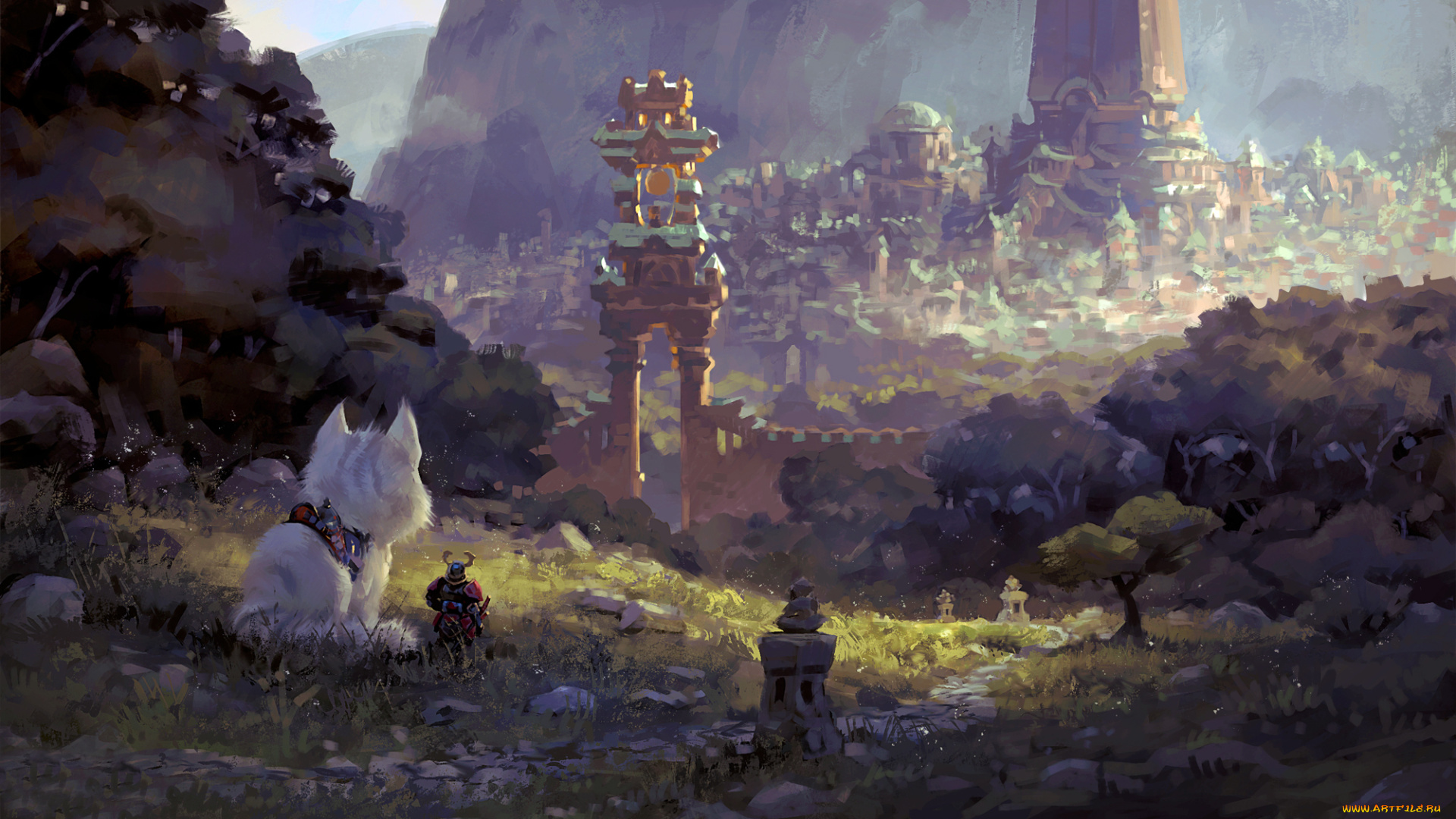 фэнтези, иные, миры, , иные, времена, воин, врата, город, существо, всадник