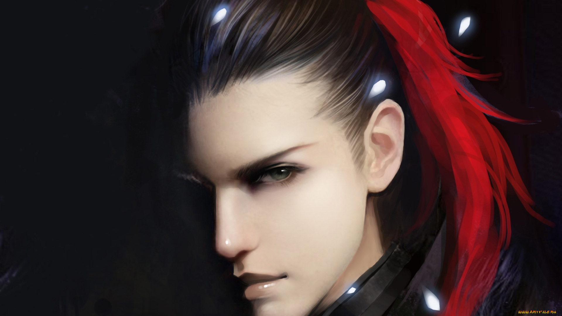 фэнтези, люди, губы, лицо, парень, арт, глаз, взгляд, портрет