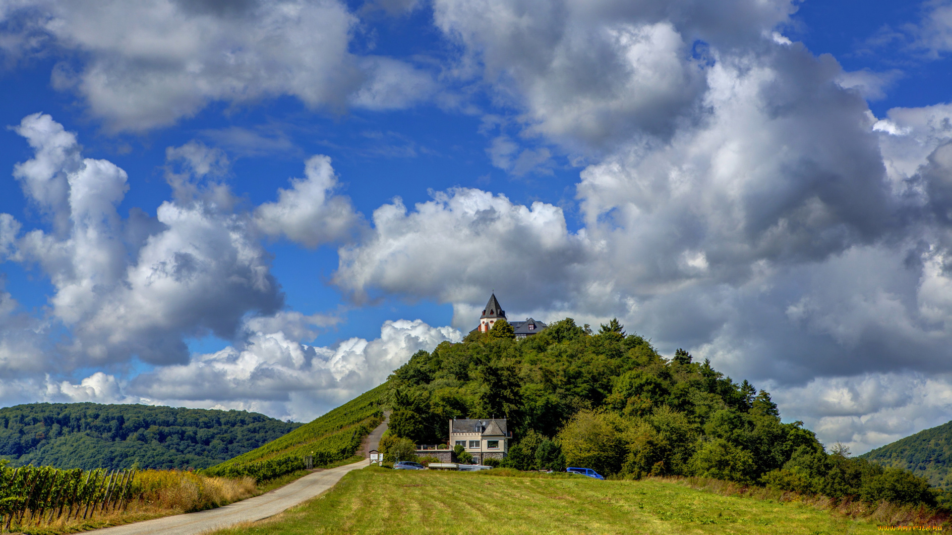 германия, , целль, , mosel, природа, пейзажи, целль, германия, пейзаж, замок, дорога, zell