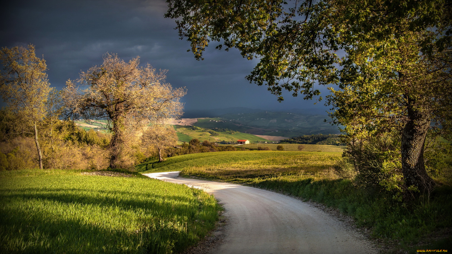 природа, дороги, тучи, тени, страда, дорога, мачерата, сан-, северино, италия