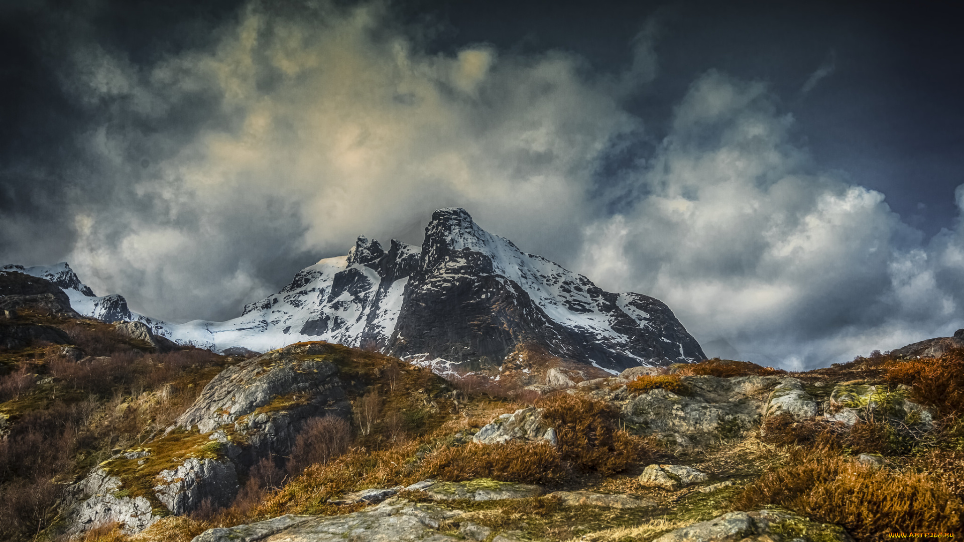 природа, горы, облака, скалы