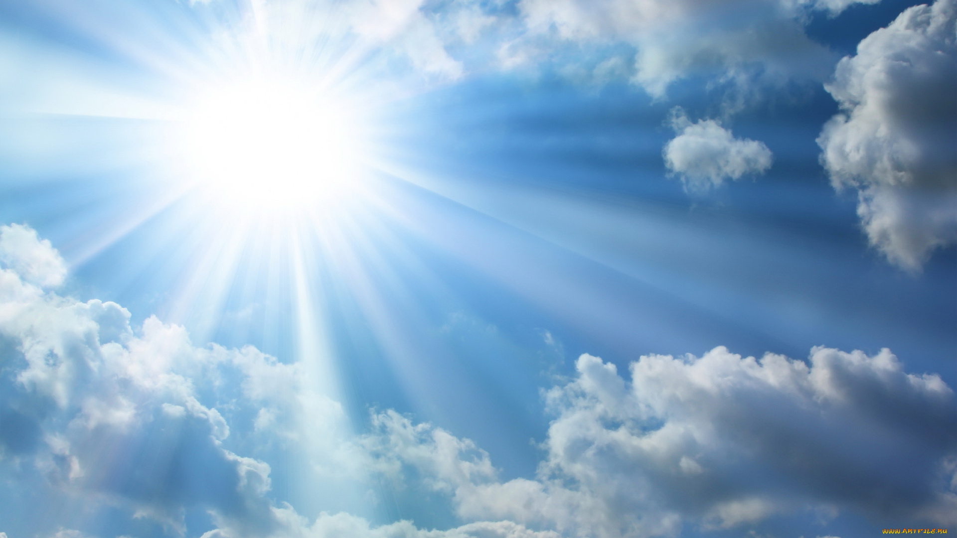 природа, облака, clouds, blue, white, sunshine