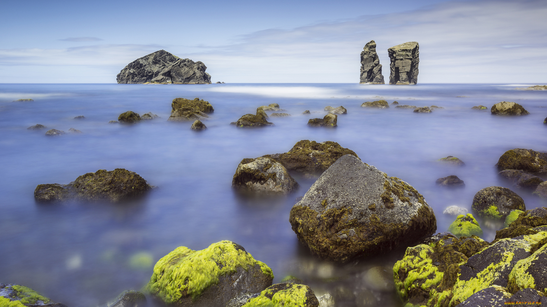 природа, побережье, камни, море, облака, небо, скалы