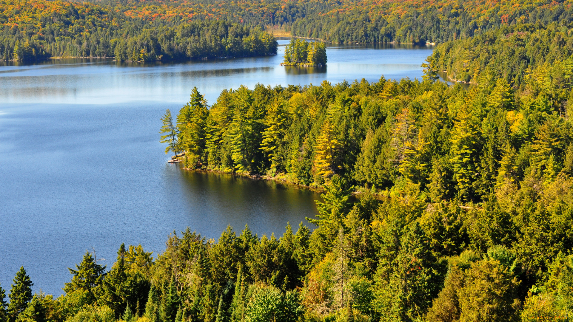 природа, реки, озера, небо, лес, река, остров, деревья, пейзаж