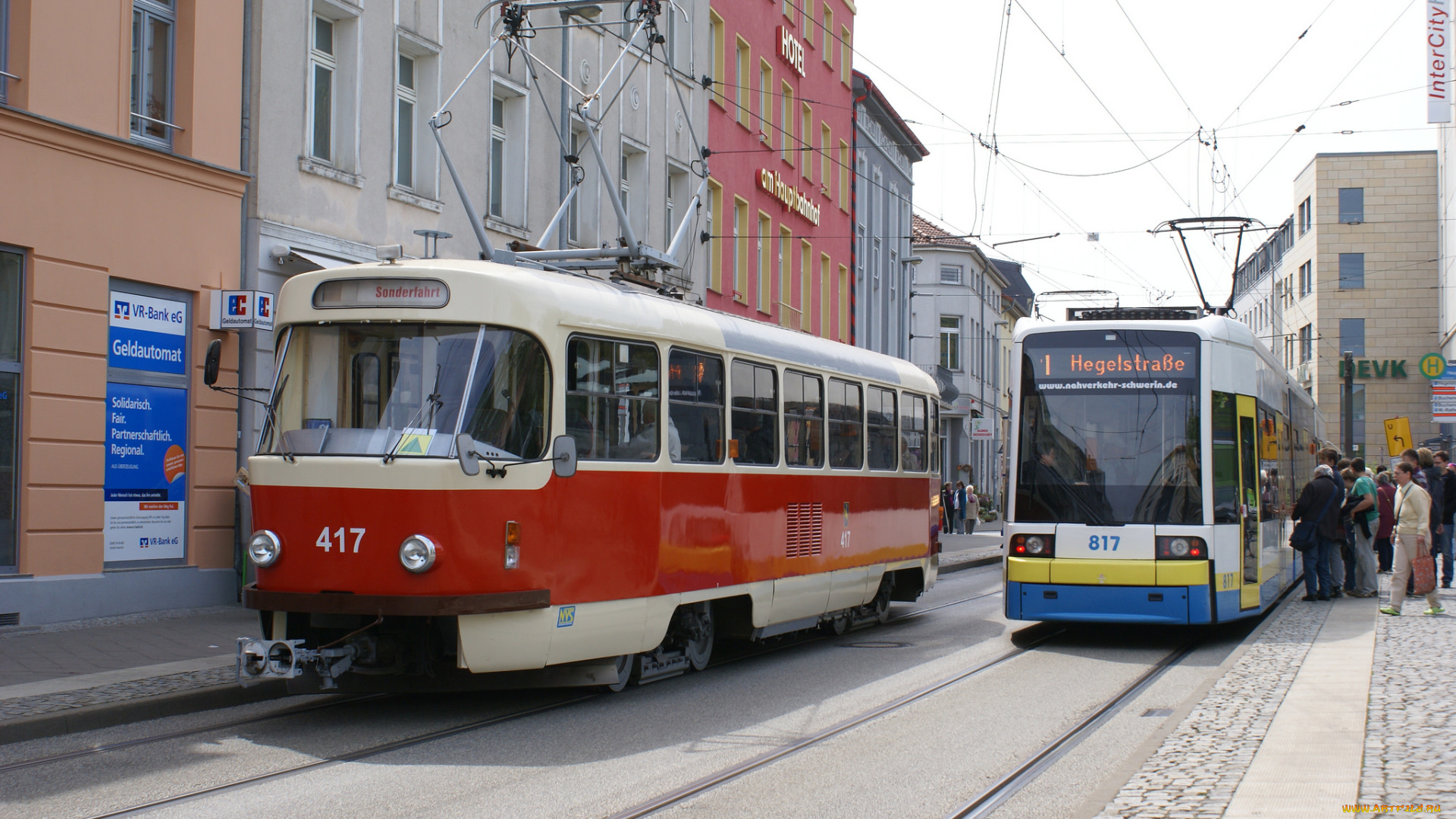 техника, трамваи, рельсы, город, трамвай