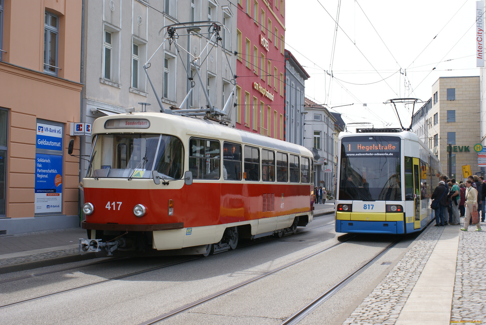 техника, трамваи, рельсы, город, трамвай