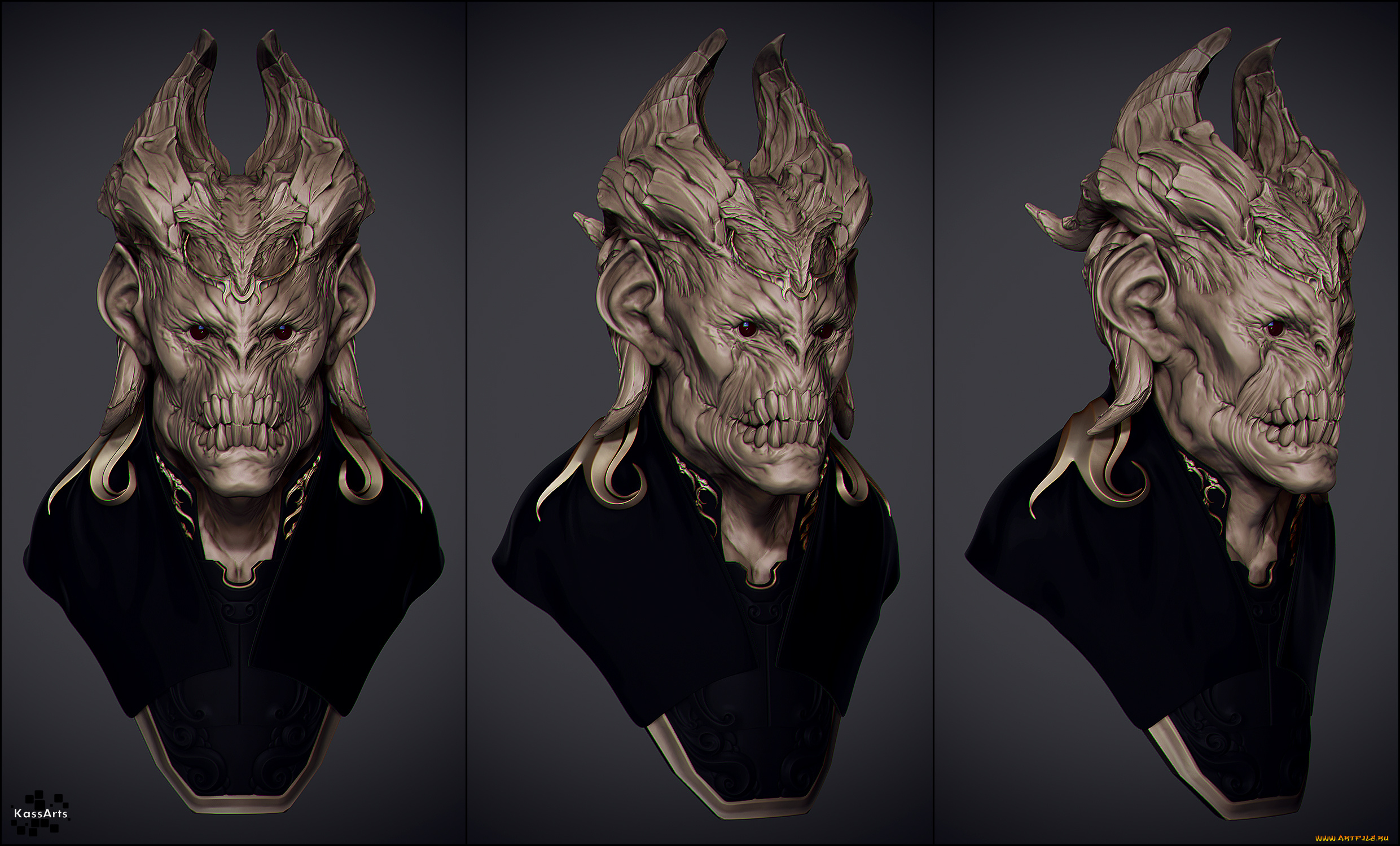 3д, графика, _science, fiction, демон, фон