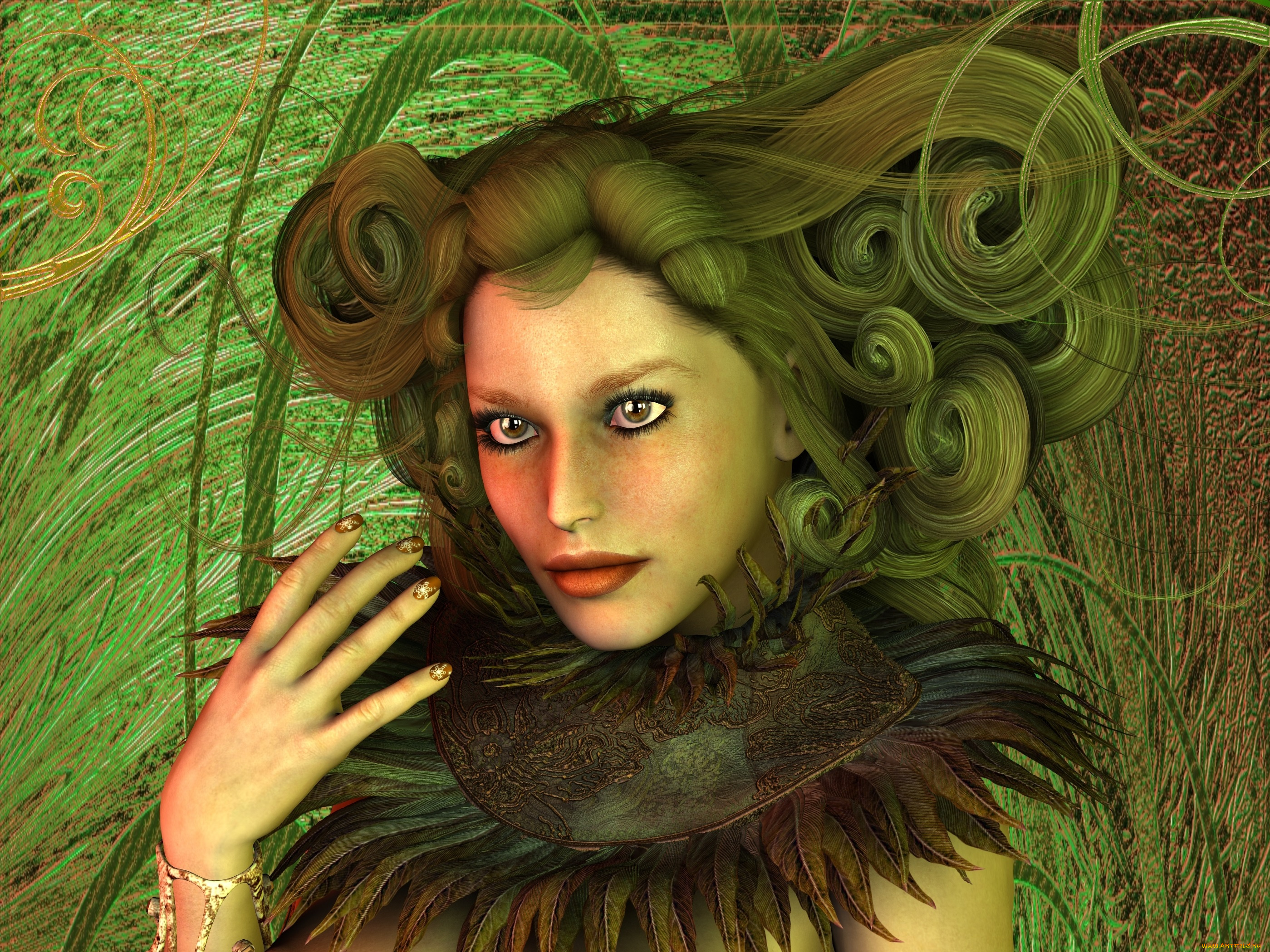 3д, графика, портрет, , portraits, девушка, фон, взгляд