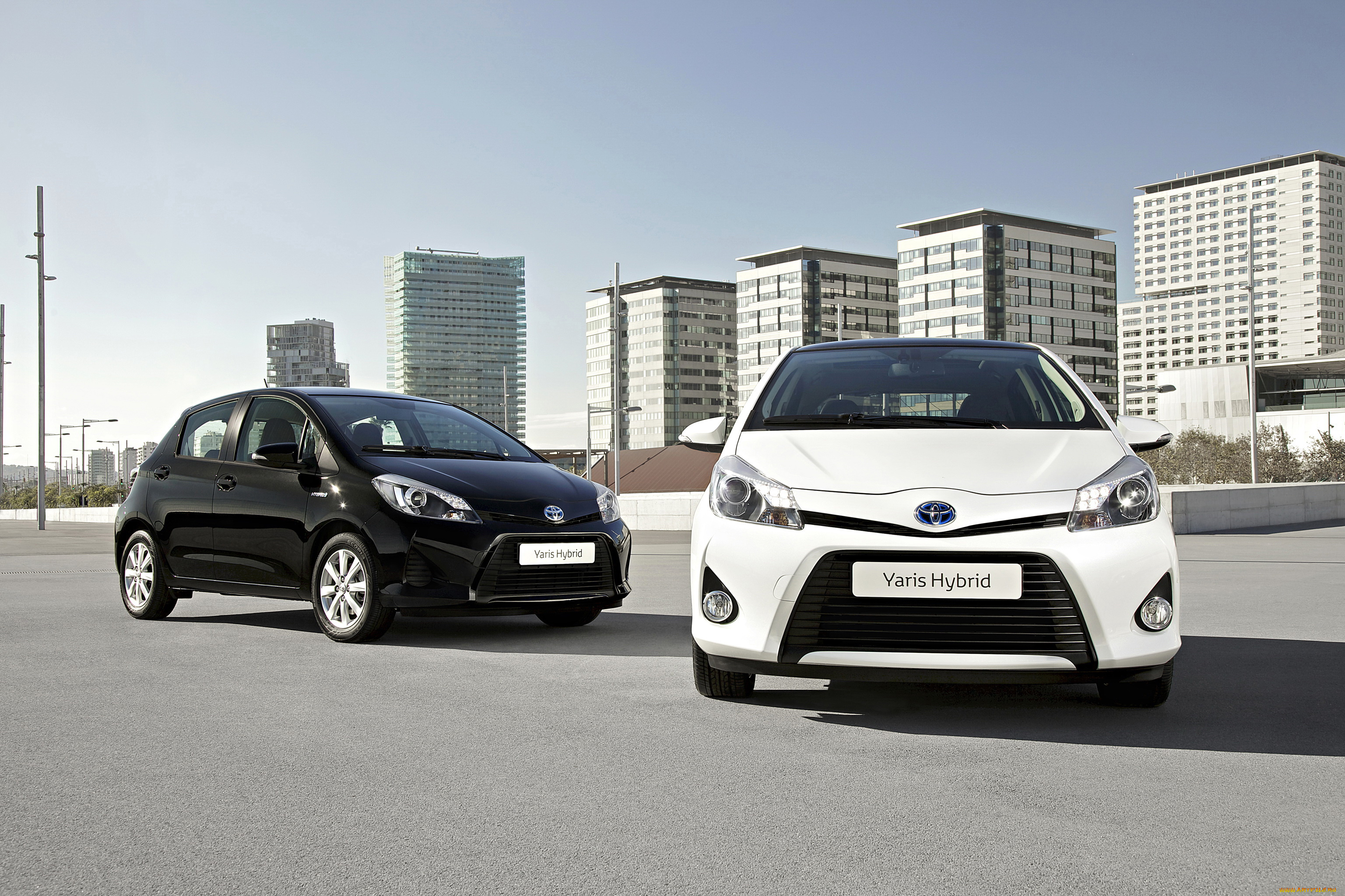 2012, toyota, yaris, hybrid, автомобили, toyota, hybrid, белый, черный, два, yaris