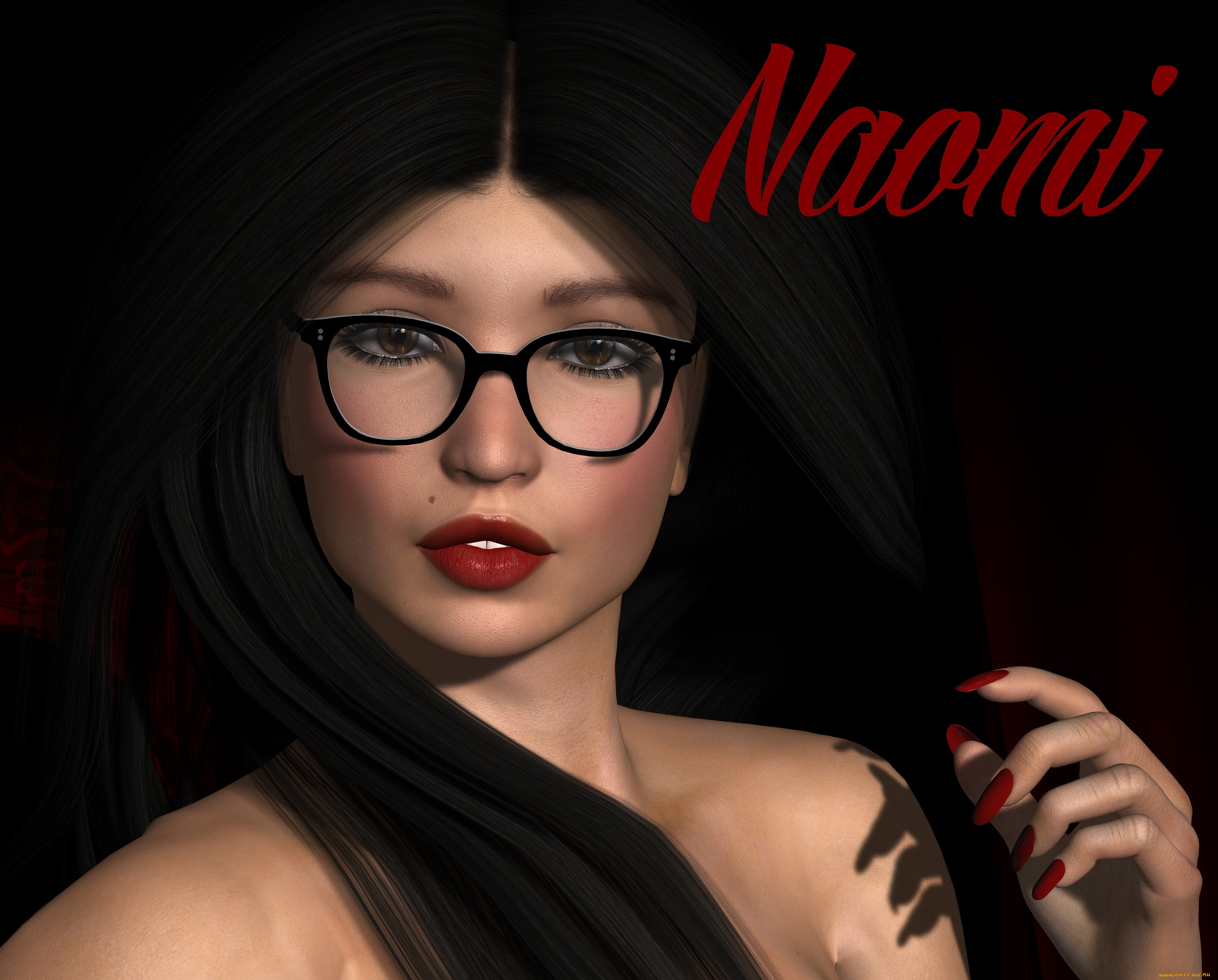 3д, графика, портрет, , portraits, девушка, взгляд, фон, очки