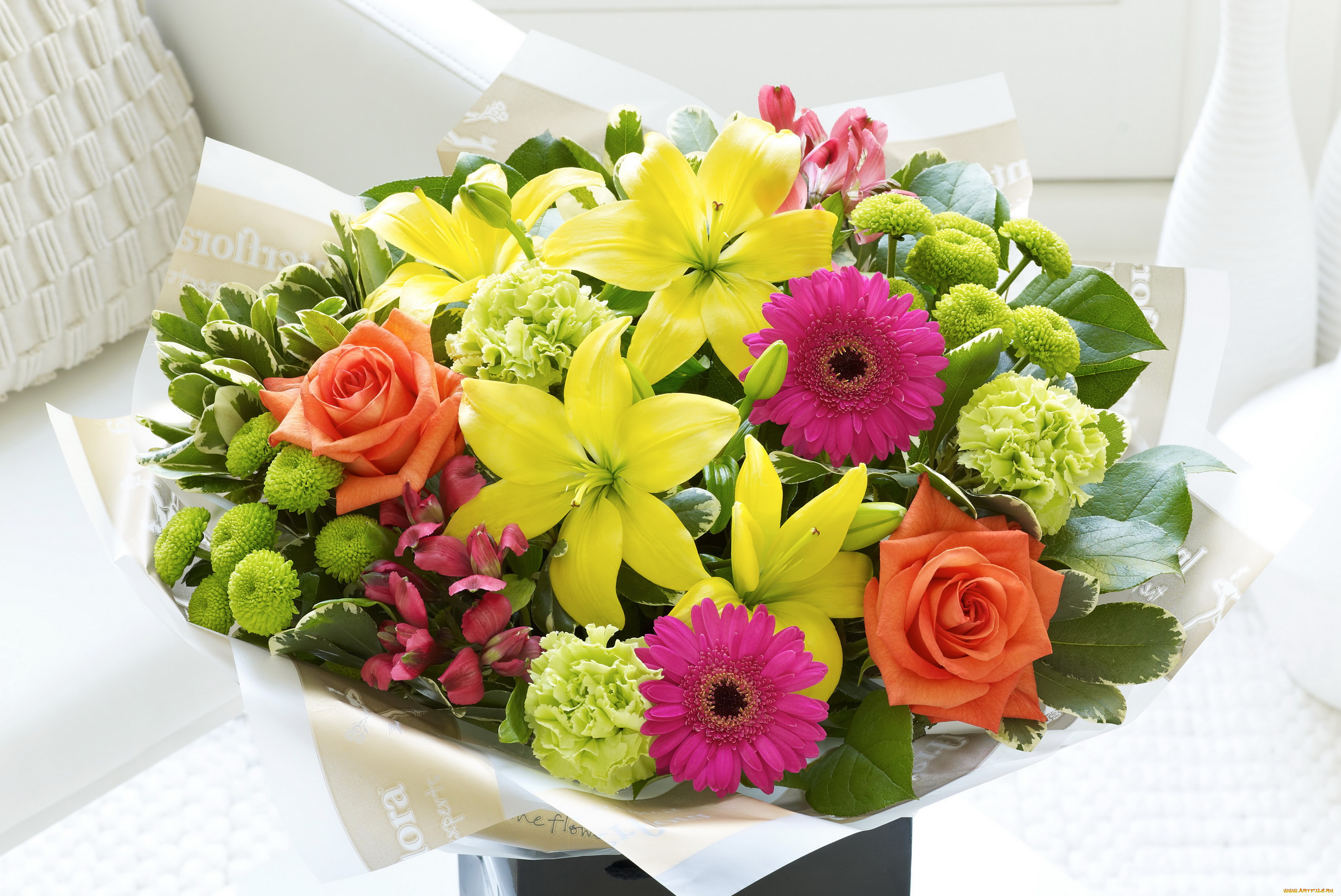 цветы, букеты, , композиции, букет, лилии, розы, герберы