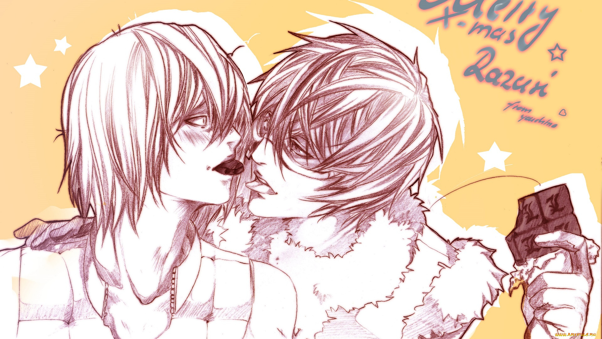 аниме, death, note, парни