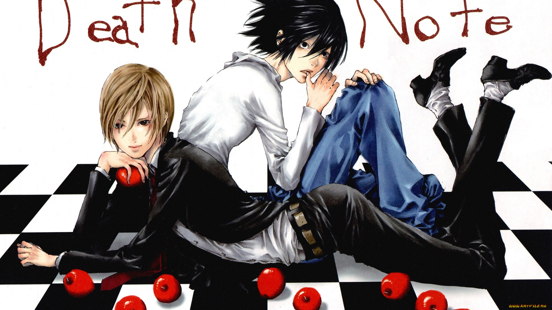 аниме, death, note, парни