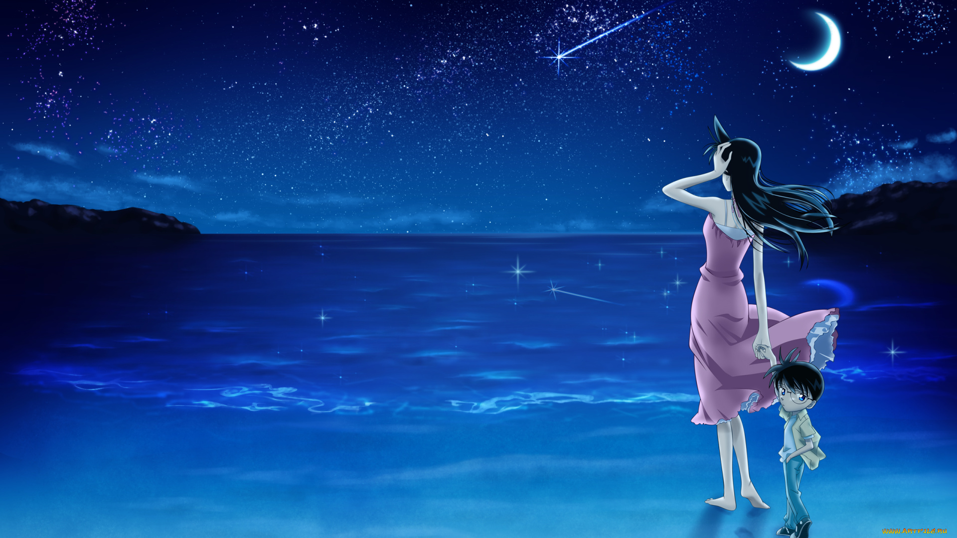 аниме, detective, conan, , magic, kaito, mouri, ran, edogawa, conan, detective