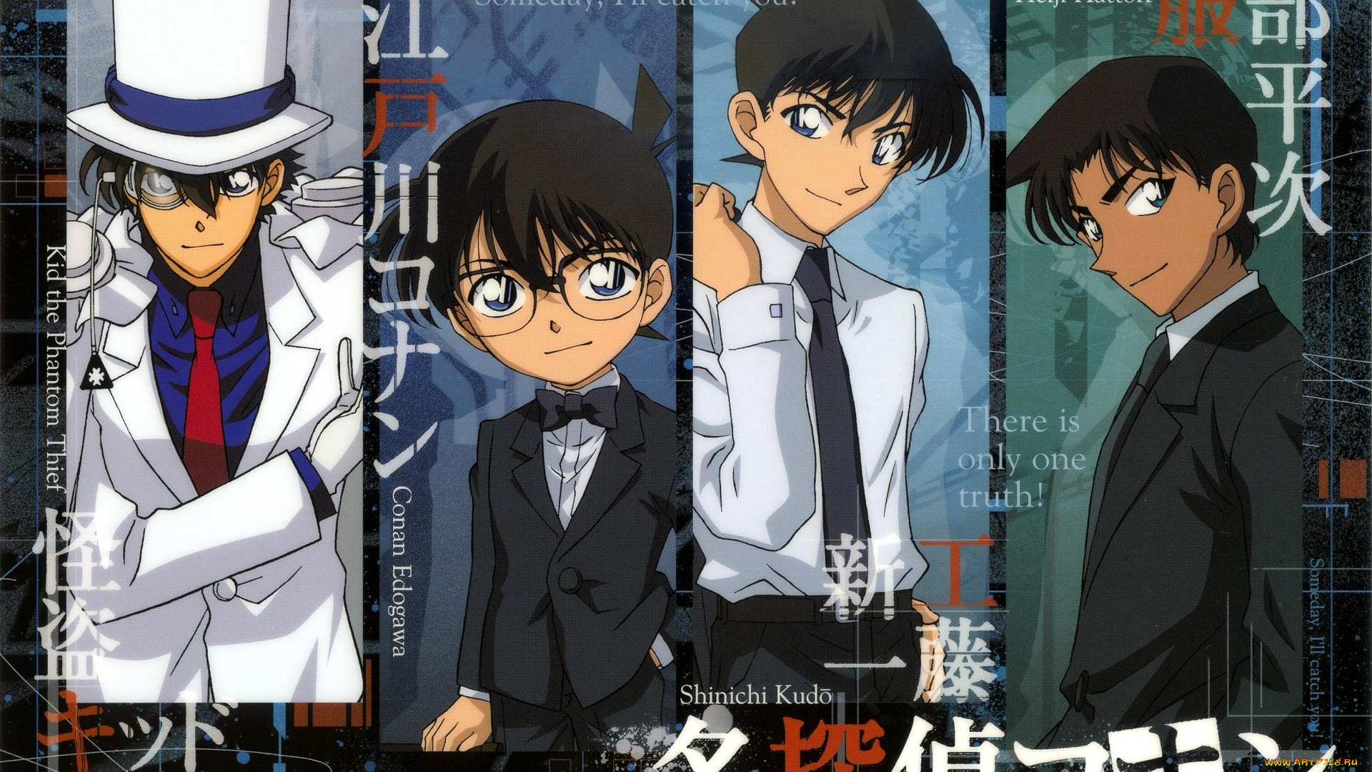 аниме, detective, conan, , magic, kaito, парни