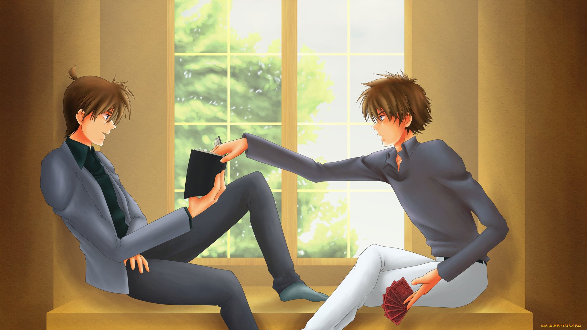 аниме, detective, conan, , magic, kaito, парни