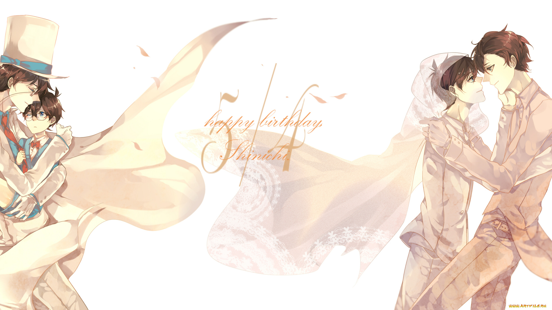 аниме, detective, conan, , magic, kaito, парни