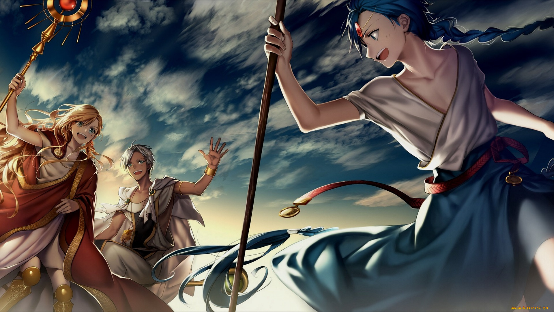 аниме, magi, the, labyrinth, of, magic, мальчики