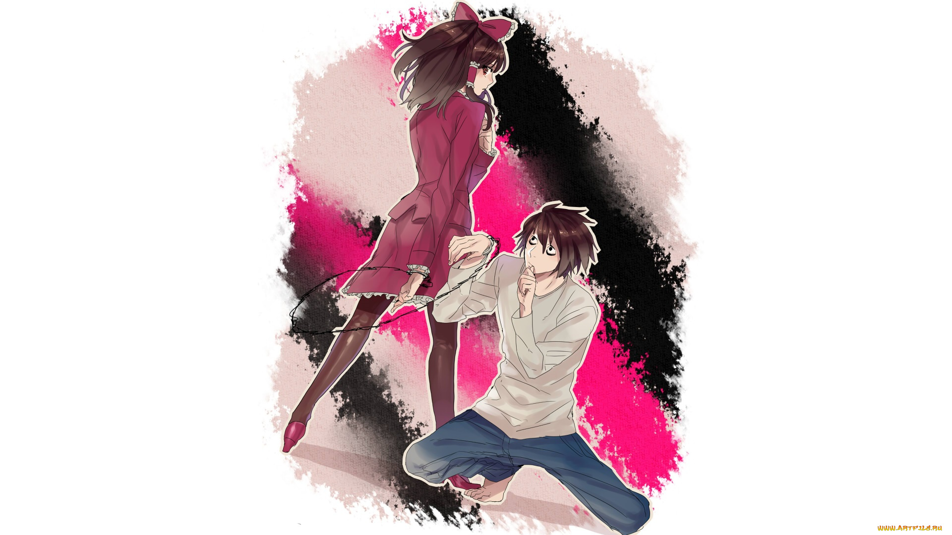 аниме, unknown, , другое, тетрадь, смерти, тоухоу, девушка, л, парень