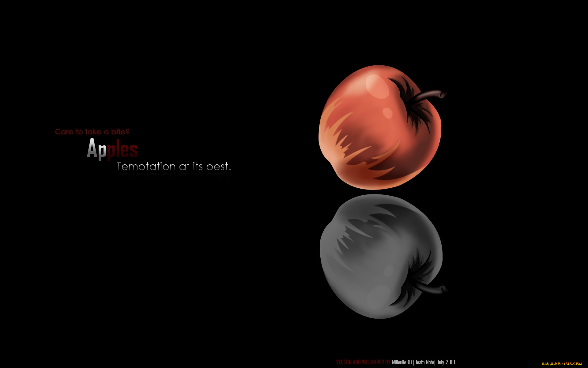 аниме, death, note, яблоко