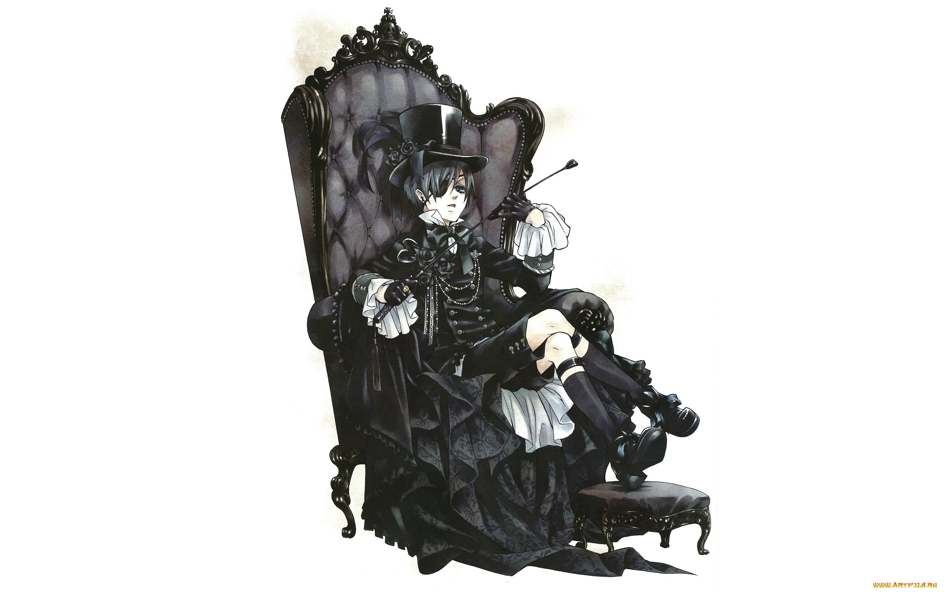 аниме, kuroshitsuji, ciel, phantomhive