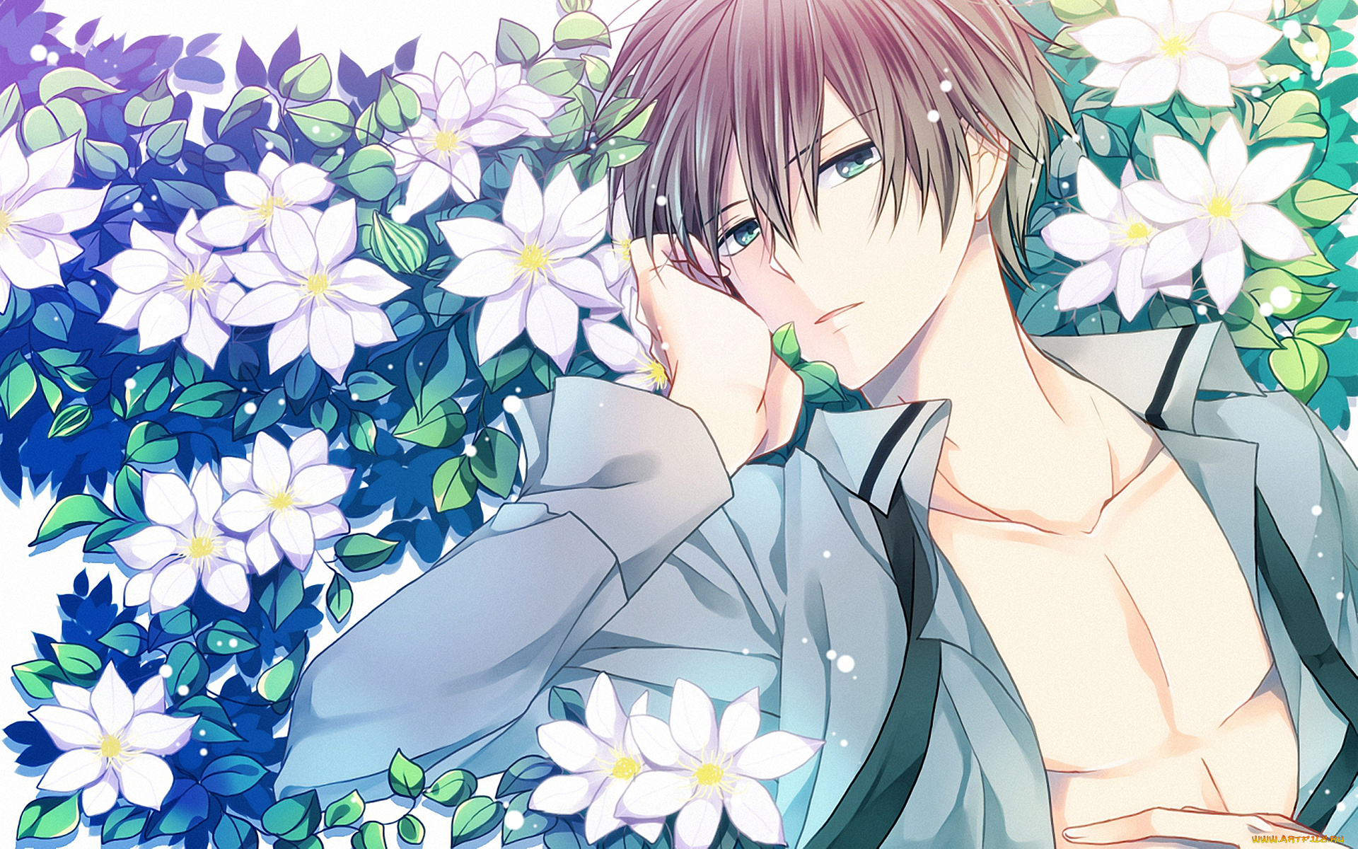 аниме, mahouka, koukou, no, rettousei, взгляд, парень, фон