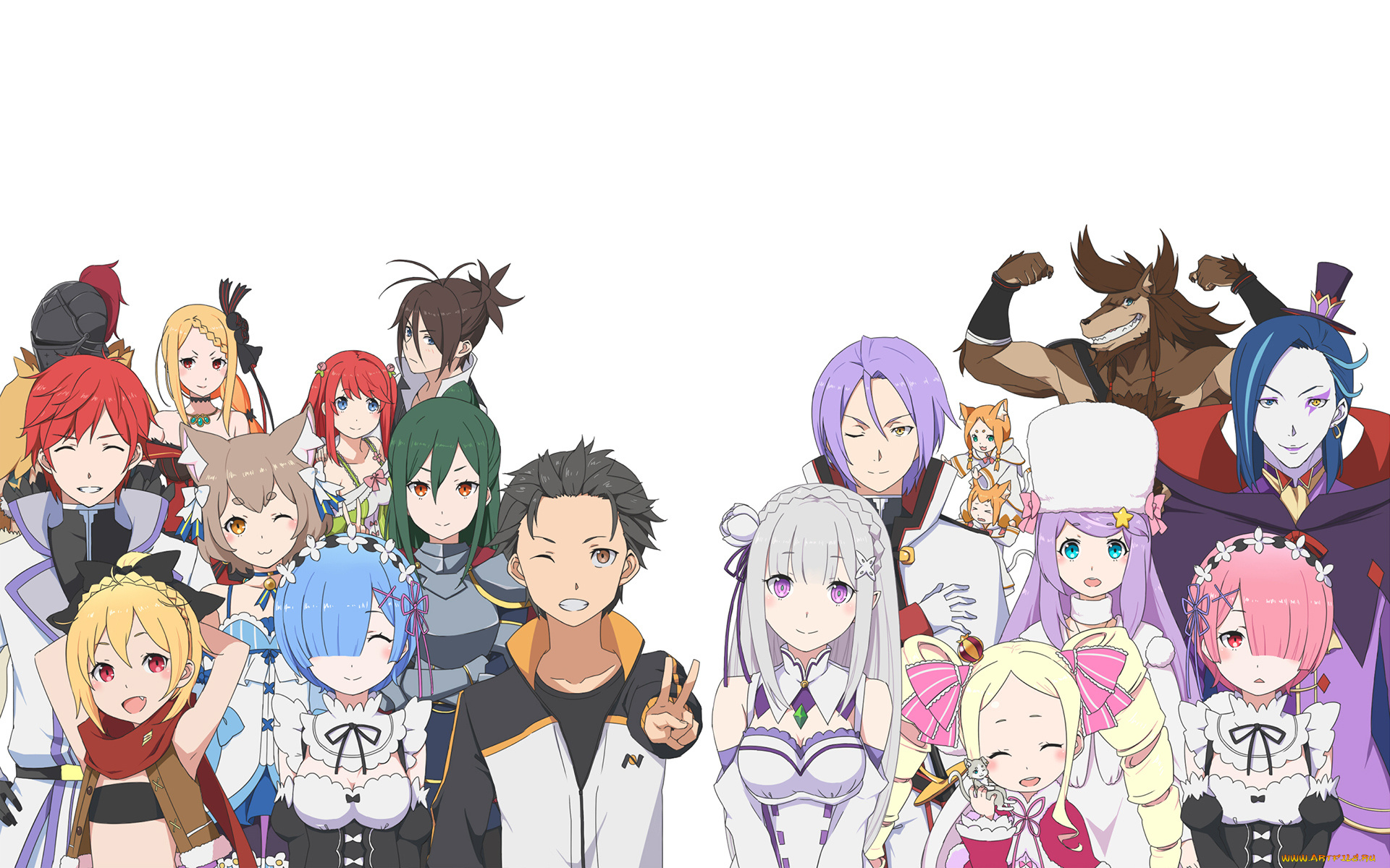 аниме, re, , zero, kara, hajimeru, isekai, seikatsu, персонажи