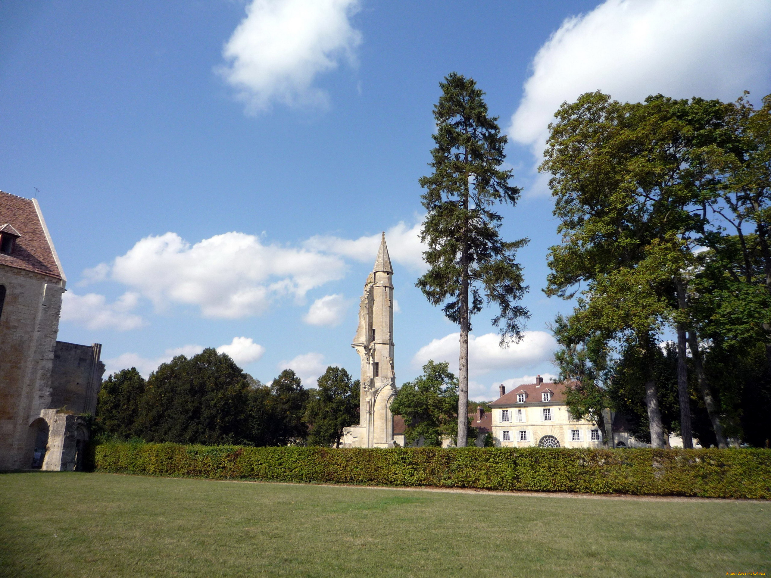 аббатство, royaumont, франция, города, -, католические, соборы, , костелы, , аббатства, royaumont, аббатство