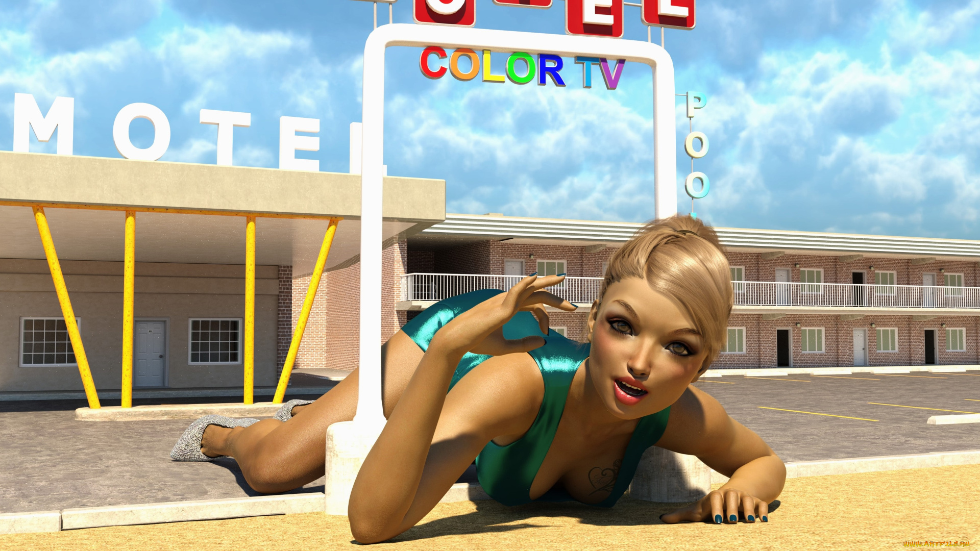 3д, графика, фантазия, , fantasy, девушка, взгляд, фон