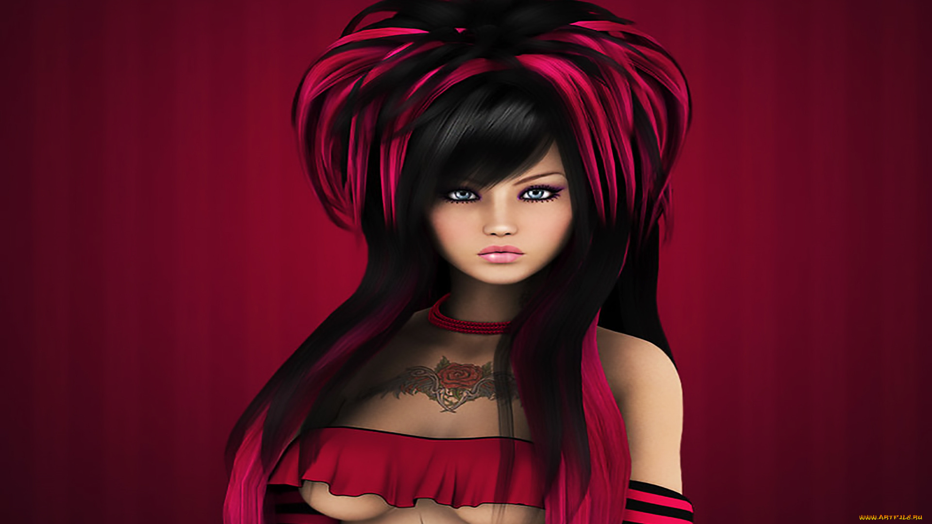 3д, графика, люди, , people, фон, взгляд, девушка