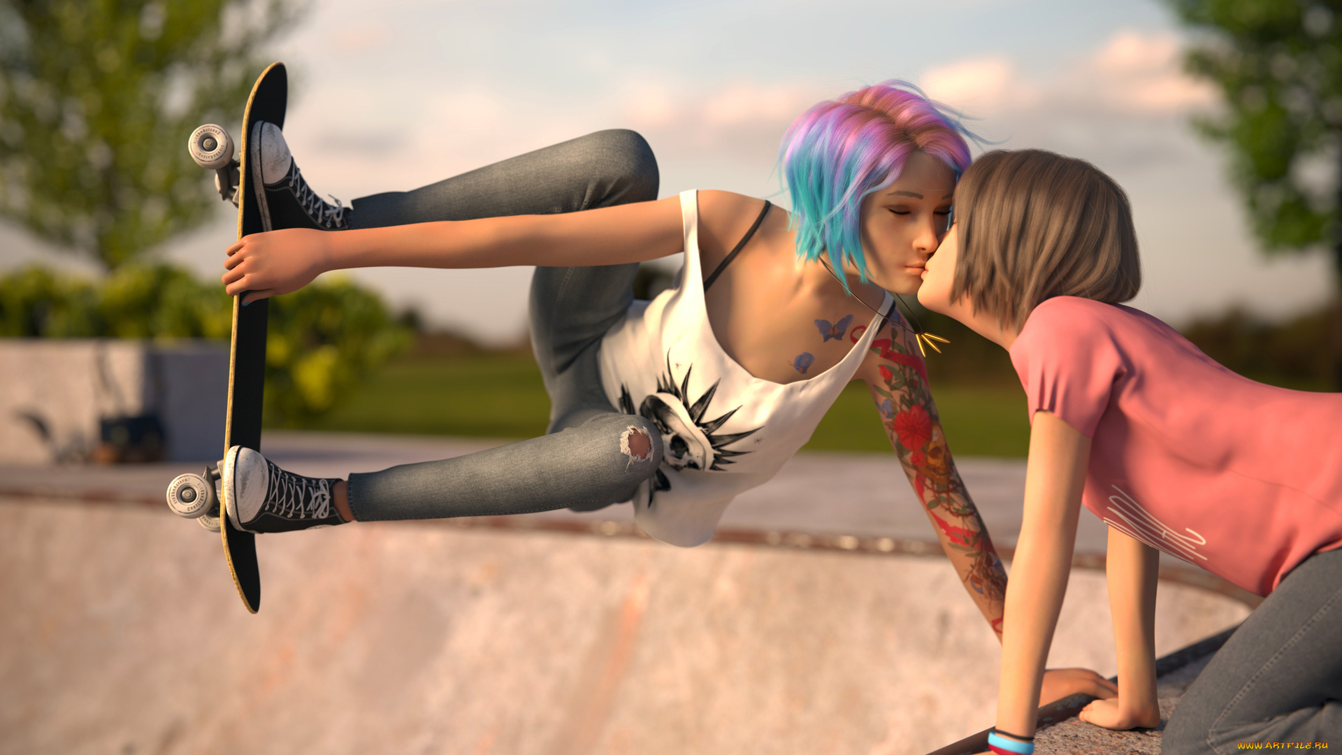 3д, графика, спорт, , sport, взгляд, фон, девушки