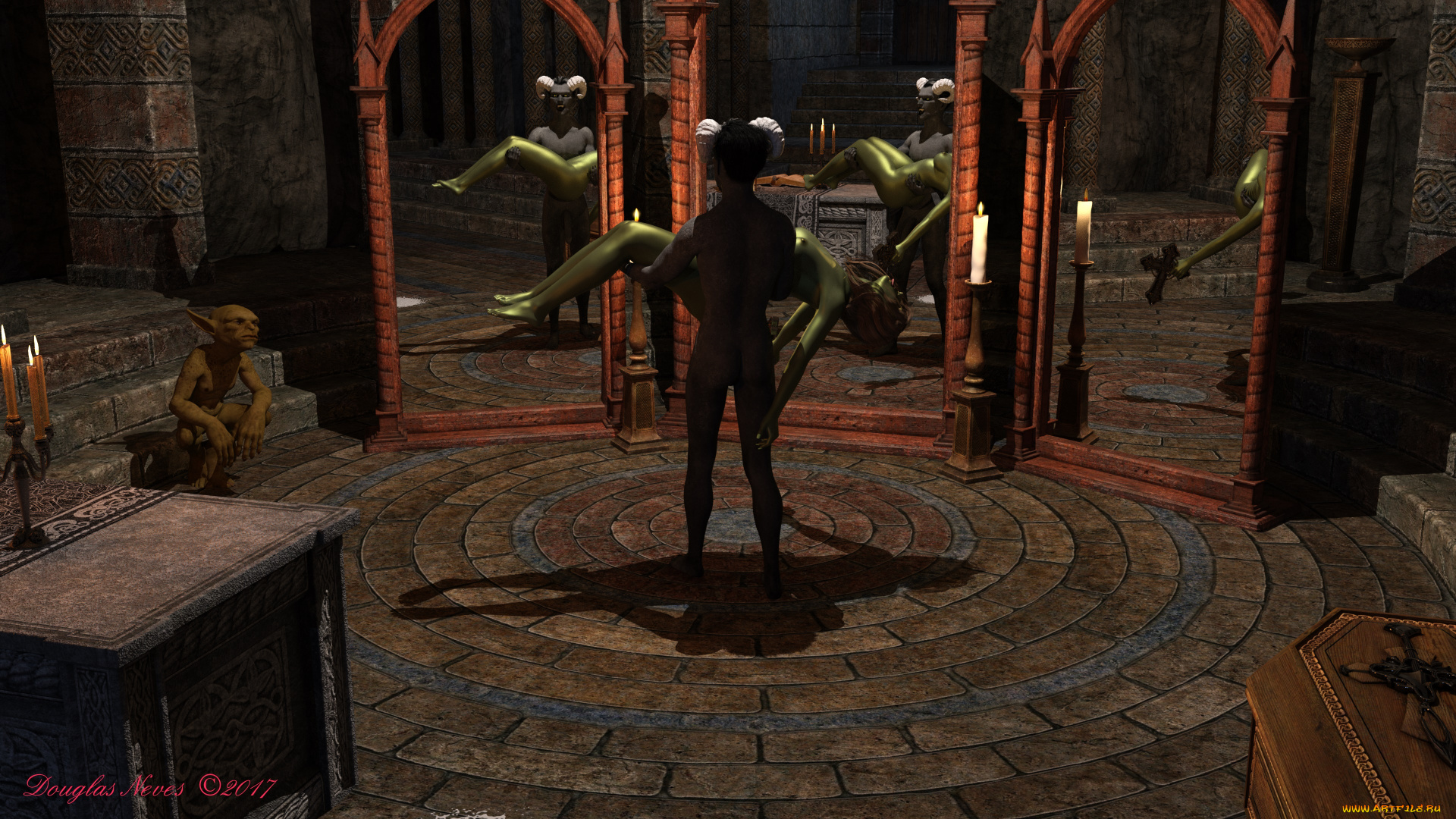 3д, графика, существа, , creatures, костаника, взгляд, фон