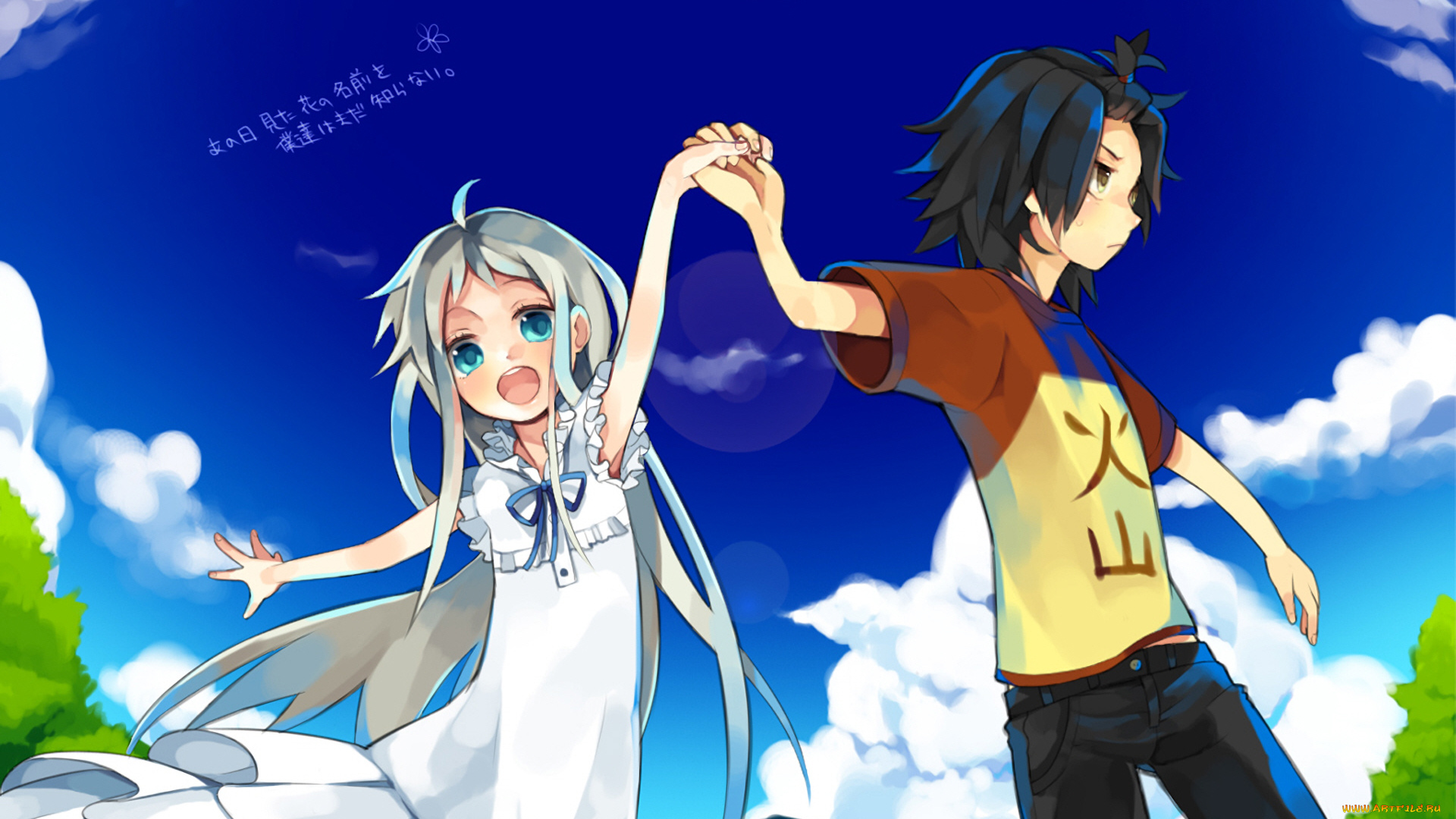 аниме, anohana, невиданный, цветок